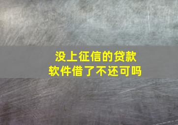 没上征信的贷款软件借了不还可吗