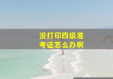 没打印四级准考证怎么办啊