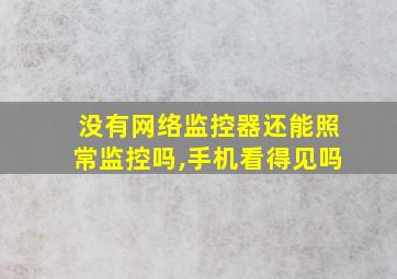 没有网络监控器还能照常监控吗,手机看得见吗