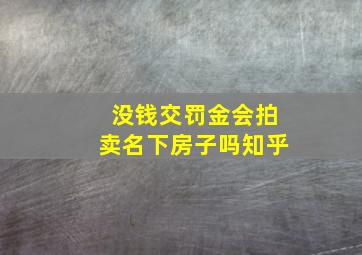 没钱交罚金会拍卖名下房子吗知乎