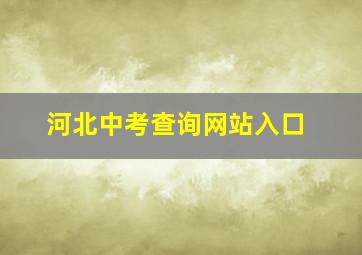 河北中考查询网站入口