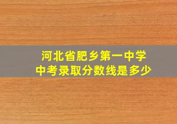 河北省肥乡第一中学中考录取分数线是多少