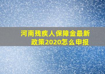 河南残疾人保障金最新政策2020怎么申报