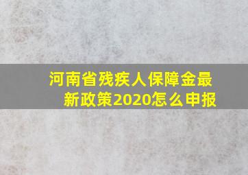 河南省残疾人保障金最新政策2020怎么申报