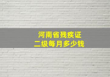 河南省残疾证二级每月多少钱