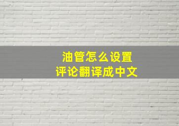 油管怎么设置评论翻译成中文