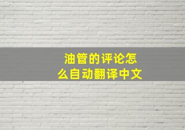 油管的评论怎么自动翻译中文