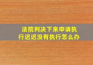 法院判决下来申请执行迟迟没有执行怎么办