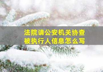 法院请公安机关协查被执行人信息怎么写