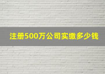 注册500万公司实缴多少钱