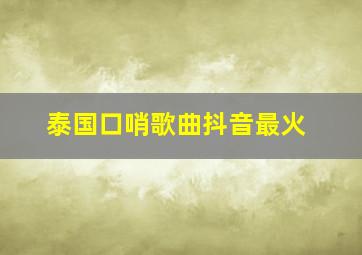 泰国口哨歌曲抖音最火