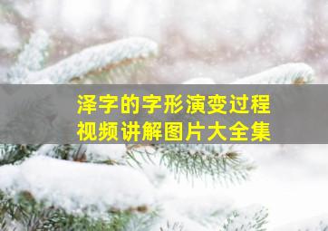 泽字的字形演变过程视频讲解图片大全集