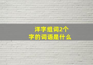 洋字组词2个字的词语是什么