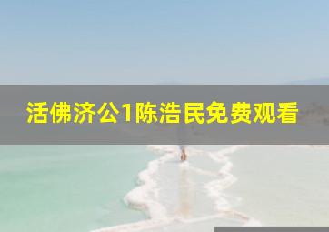 活佛济公1陈浩民免费观看