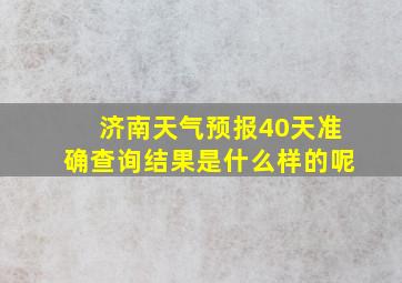 济南天气预报40天准确查询结果是什么样的呢