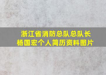 浙江省消防总队总队长杨国宏个人简历资料图片