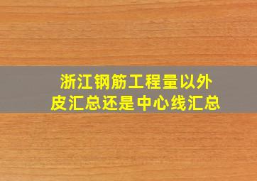 浙江钢筋工程量以外皮汇总还是中心线汇总