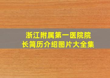 浙江附属第一医院院长简历介绍图片大全集