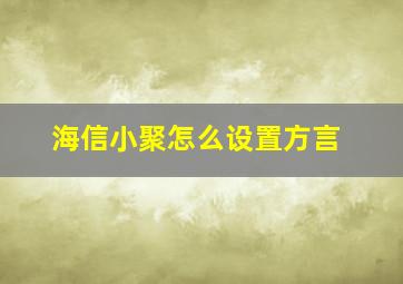 海信小聚怎么设置方言