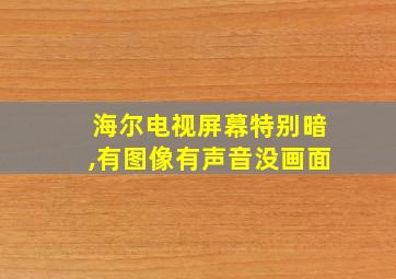 海尔电视屏幕特别暗,有图像有声音没画面