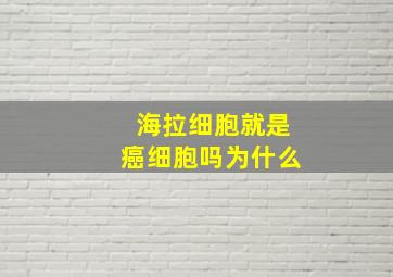 海拉细胞就是癌细胞吗为什么