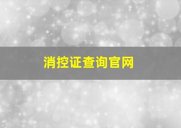 消控证查询官网