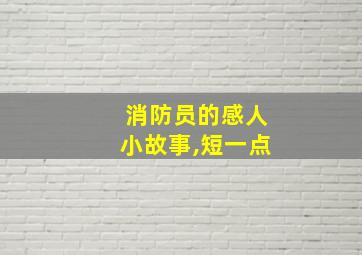 消防员的感人小故事,短一点