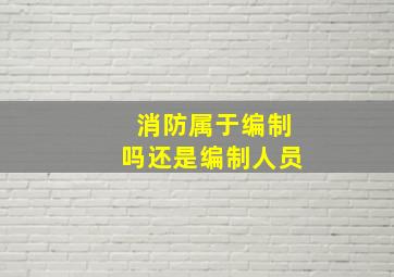 消防属于编制吗还是编制人员