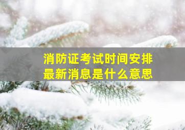 消防证考试时间安排最新消息是什么意思