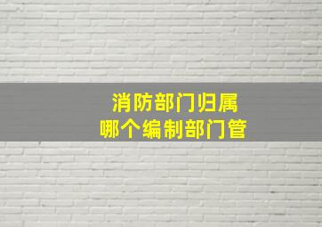 消防部门归属哪个编制部门管