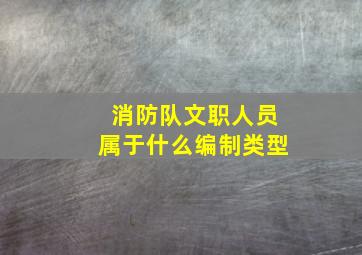 消防队文职人员属于什么编制类型