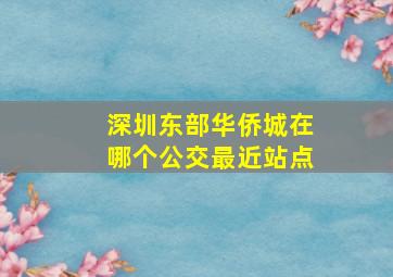 深圳东部华侨城在哪个公交最近站点