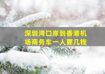 深圳湾口岸到香港机场商务车一人要几钱