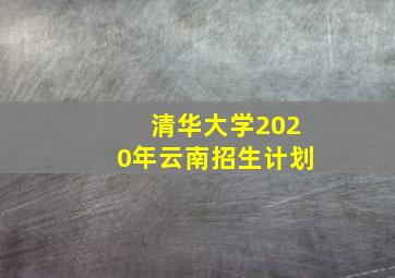 清华大学2020年云南招生计划