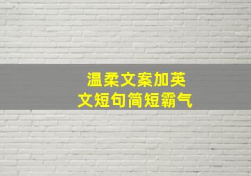 温柔文案加英文短句简短霸气