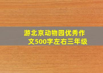 游北京动物园优秀作文500字左右三年级