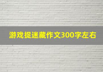 游戏捉迷藏作文300字左右