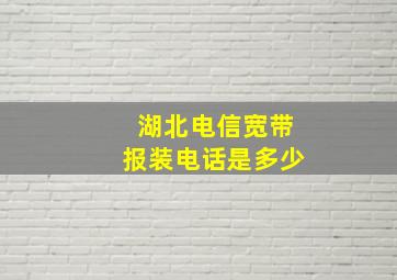 湖北电信宽带报装电话是多少