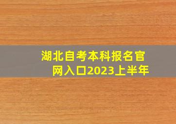 湖北自考本科报名官网入口2023上半年