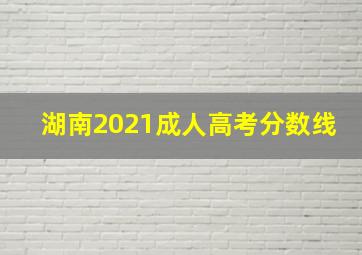 湖南2021成人高考分数线