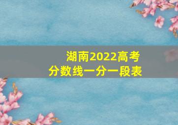 湖南2022高考分数线一分一段表