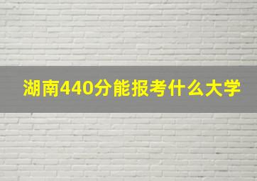 湖南440分能报考什么大学