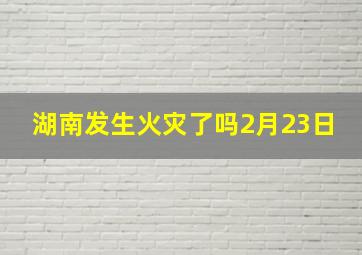 湖南发生火灾了吗2月23日