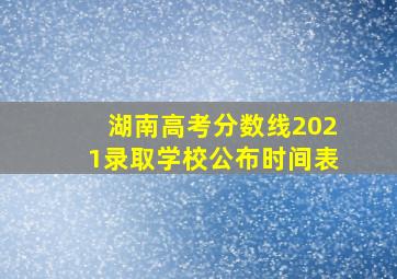 湖南高考分数线2021录取学校公布时间表