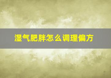 湿气肥胖怎么调理偏方