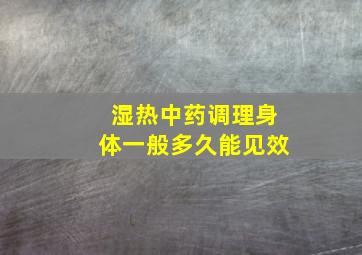 湿热中药调理身体一般多久能见效