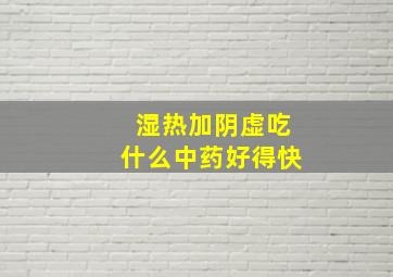 湿热加阴虚吃什么中药好得快