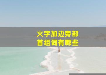 火字加边旁部首组词有哪些