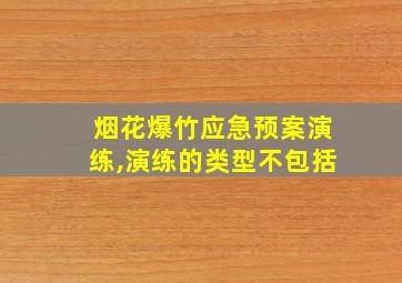 烟花爆竹应急预案演练,演练的类型不包括