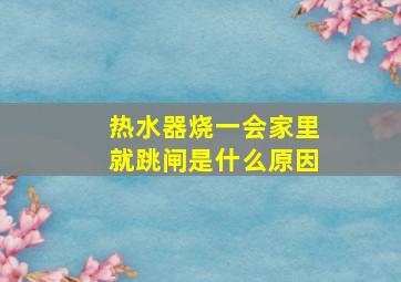 热水器烧一会家里就跳闸是什么原因